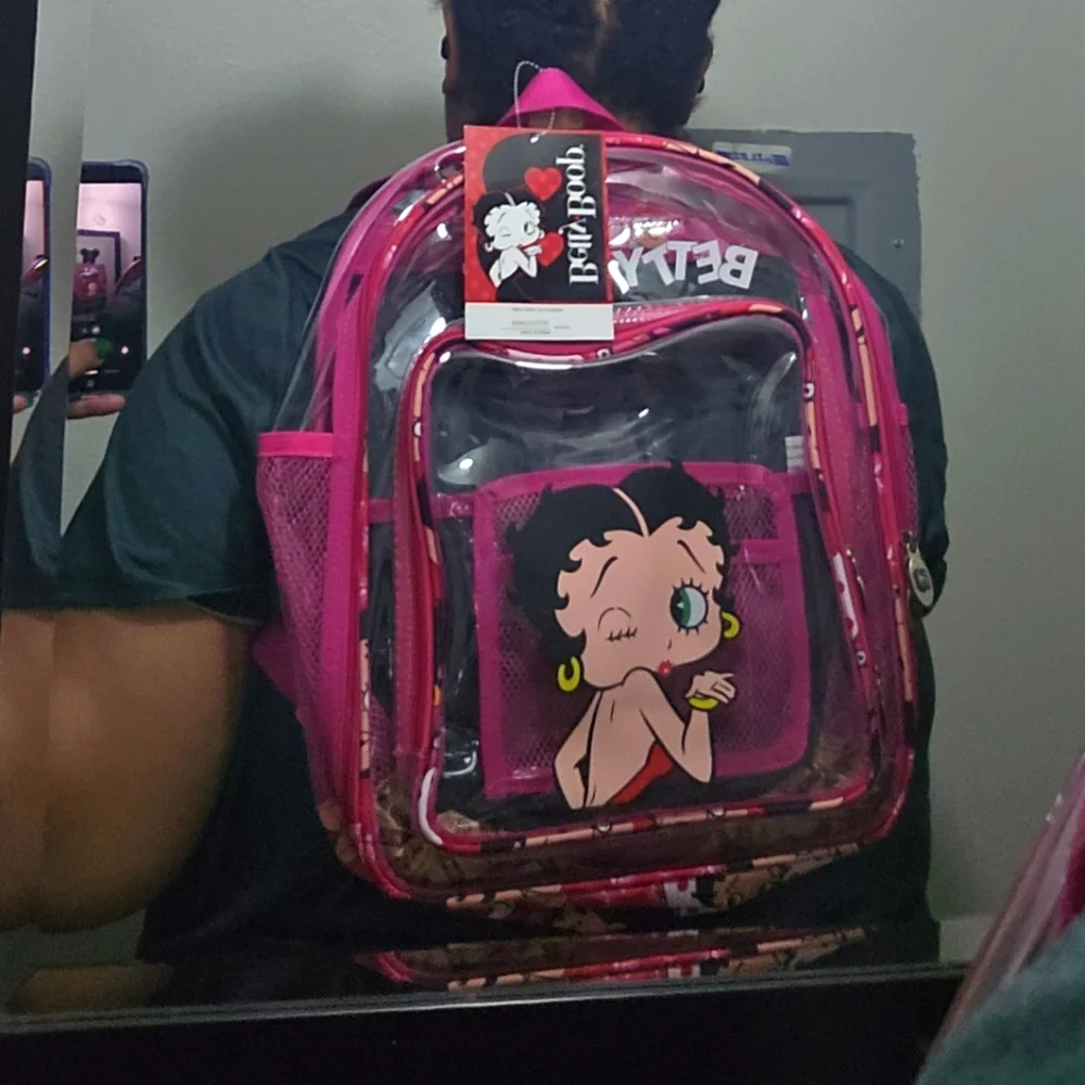 Betty Boop Clear Pink Backpack